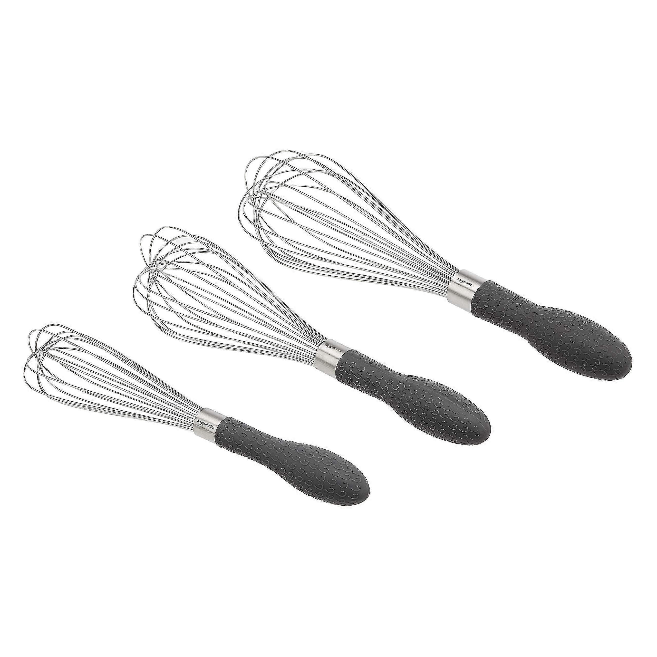 Stainless Steel Whisk Set, 3-Piece, Grey & Silver