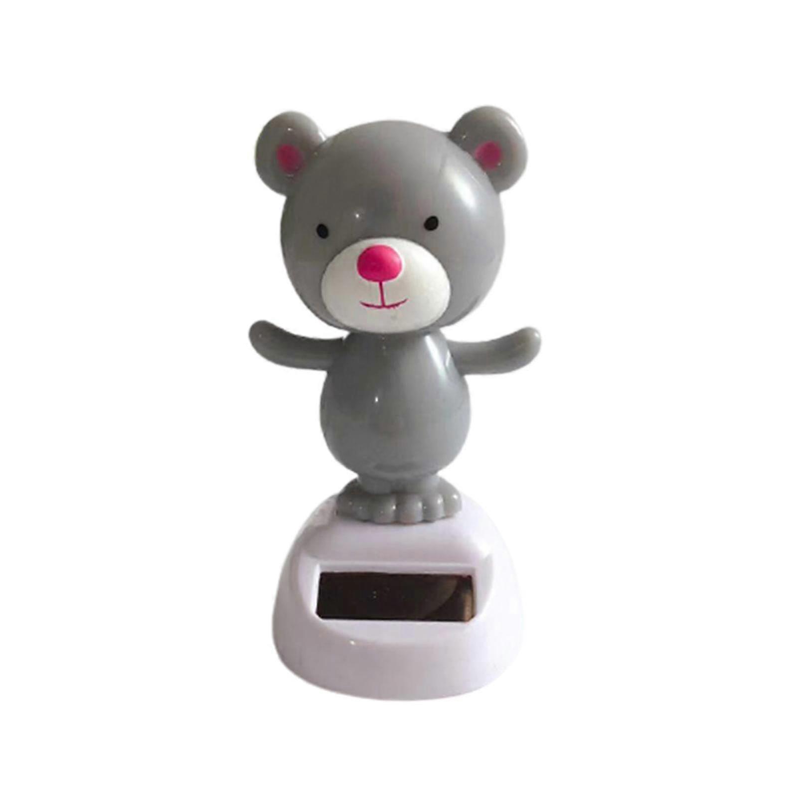 ソーラーダンシングベアカーオーナメント-グレー漫画フィギュア