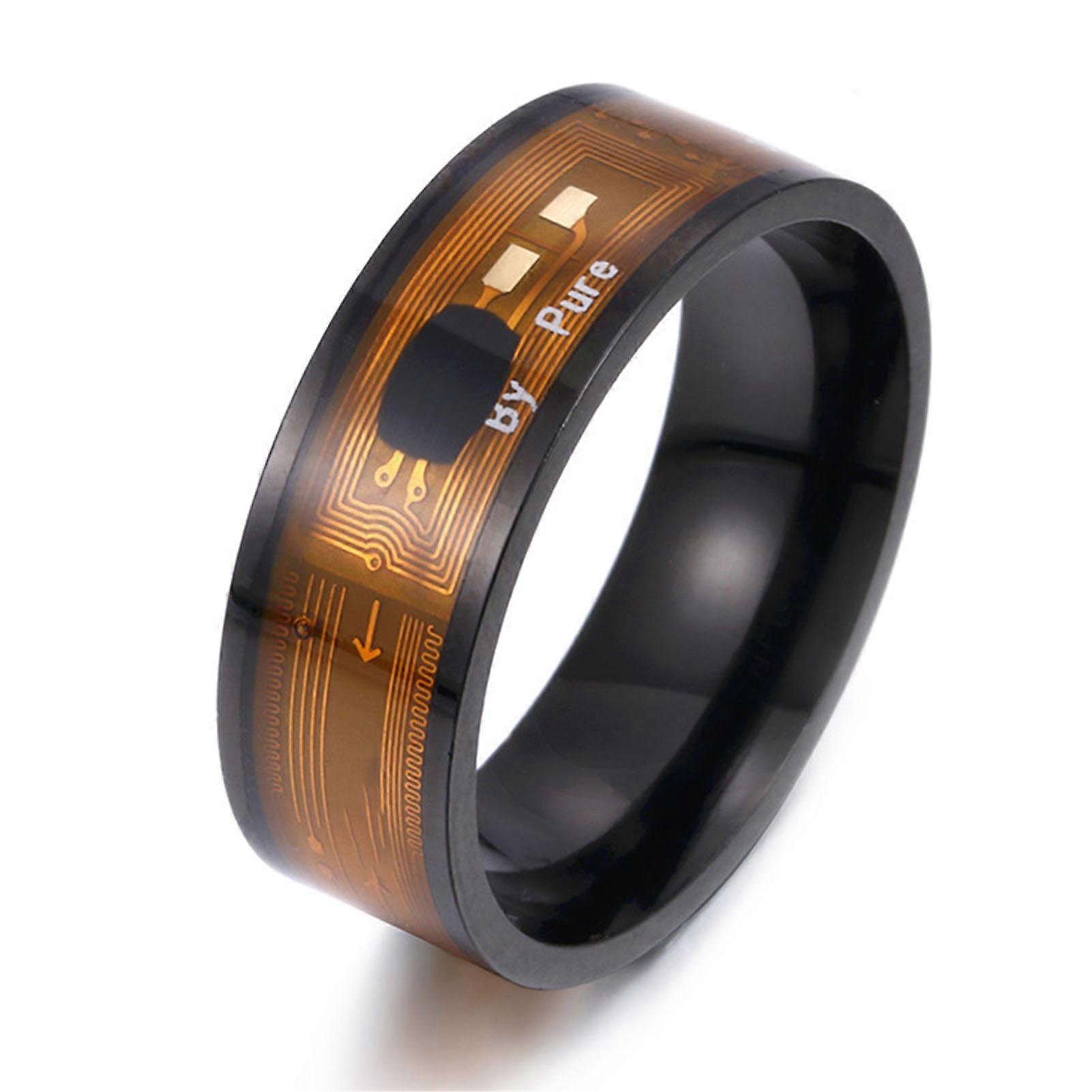 Smart Ring Unlock Screen Lock Apps Quick Start NFC Ring with NTAG213 Chip for Daily Use Black 13