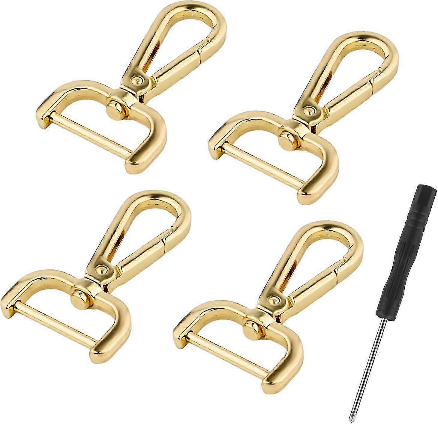 4PCS Snap Hook and D-Ring Buckle Set, Alloy Lobster Claw Fasteners with Screwdrivers for DIY Handbag and Purse Accessories Suitable for Vari