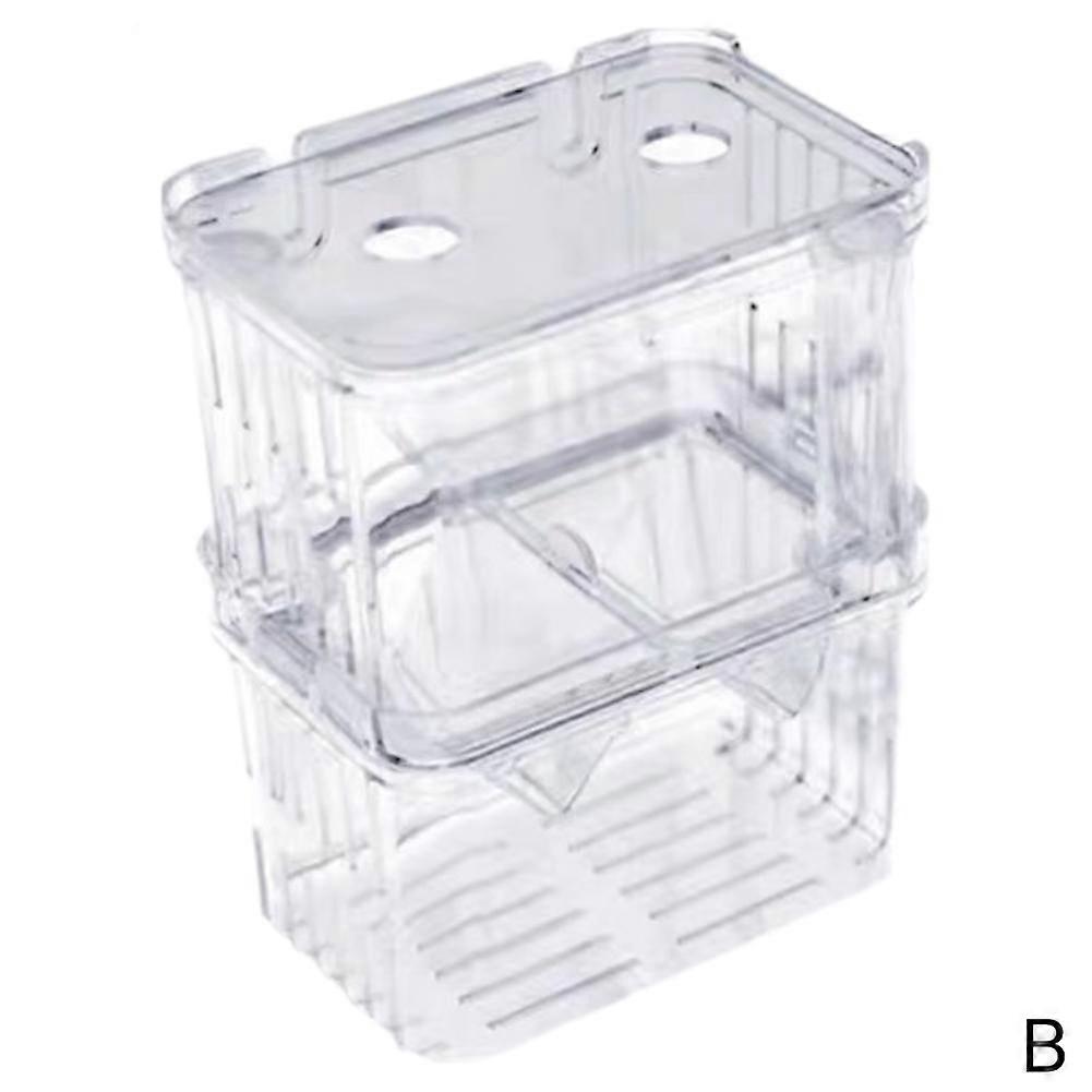 L Large hatching box (B) $Fish fry breeding acrylic double-layer self-floating guppy hatching box hatching isolation box fighting fish box