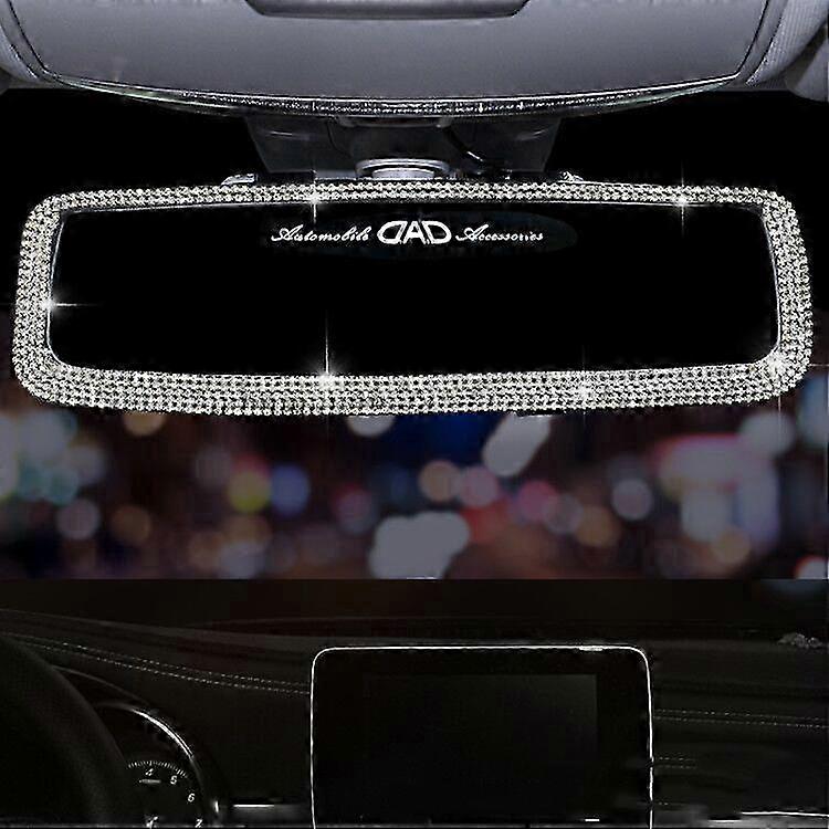 Creative Car Rearview Mirror Decoration with Diamond-Studded Design for Interior Use in Compatible Vehicles