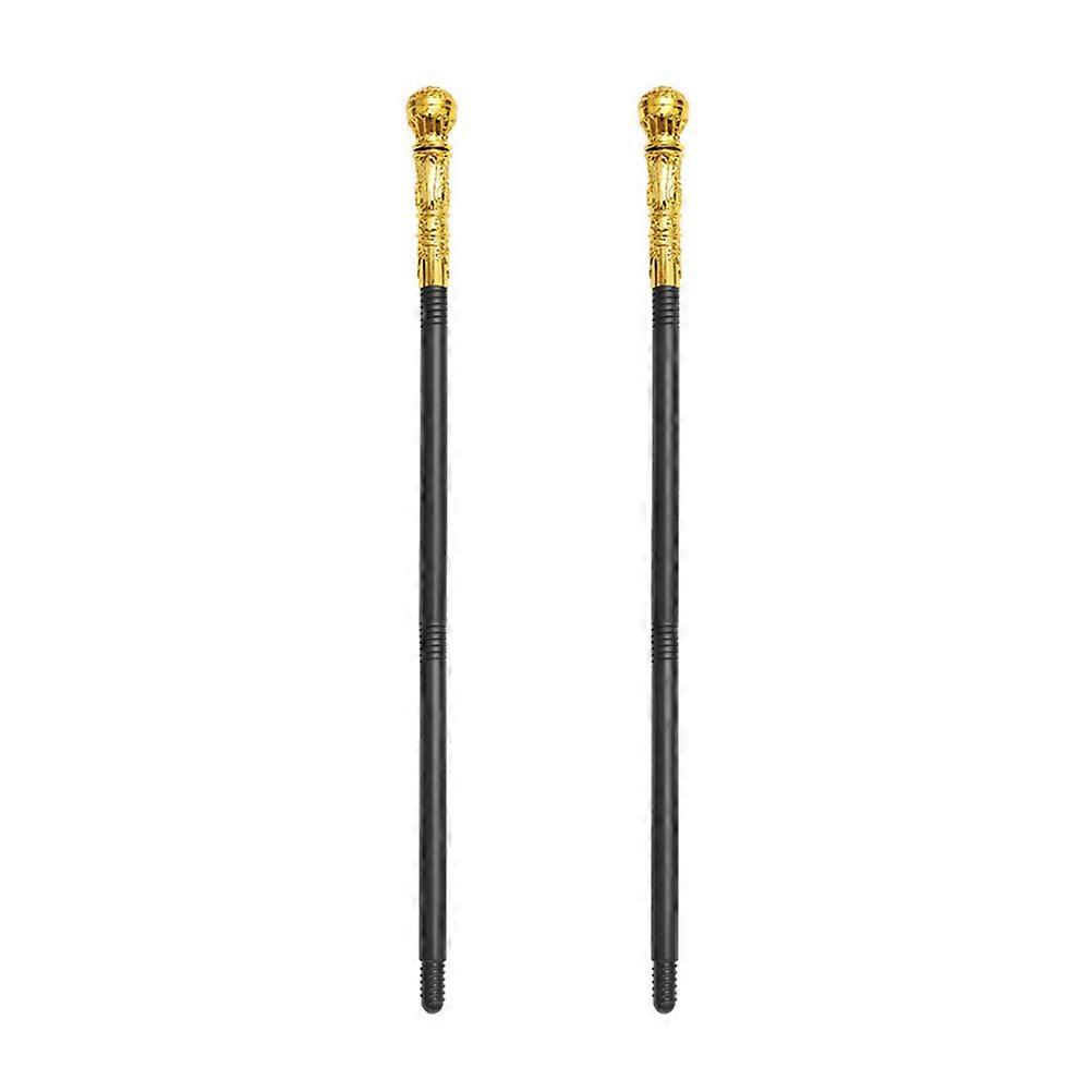 Black Plastic Scepter for Party Suitable for Halloween Cosplay Birthday 2pcs 3 Sections Design