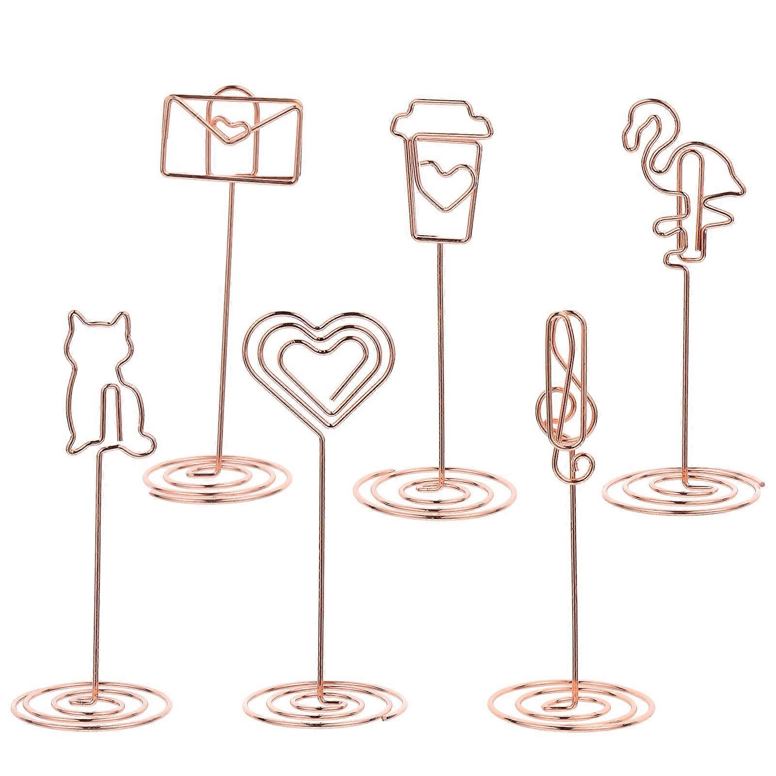 Tabletop Memo Clips Name Place Card Event Organizers Rose Gold 6Pcs