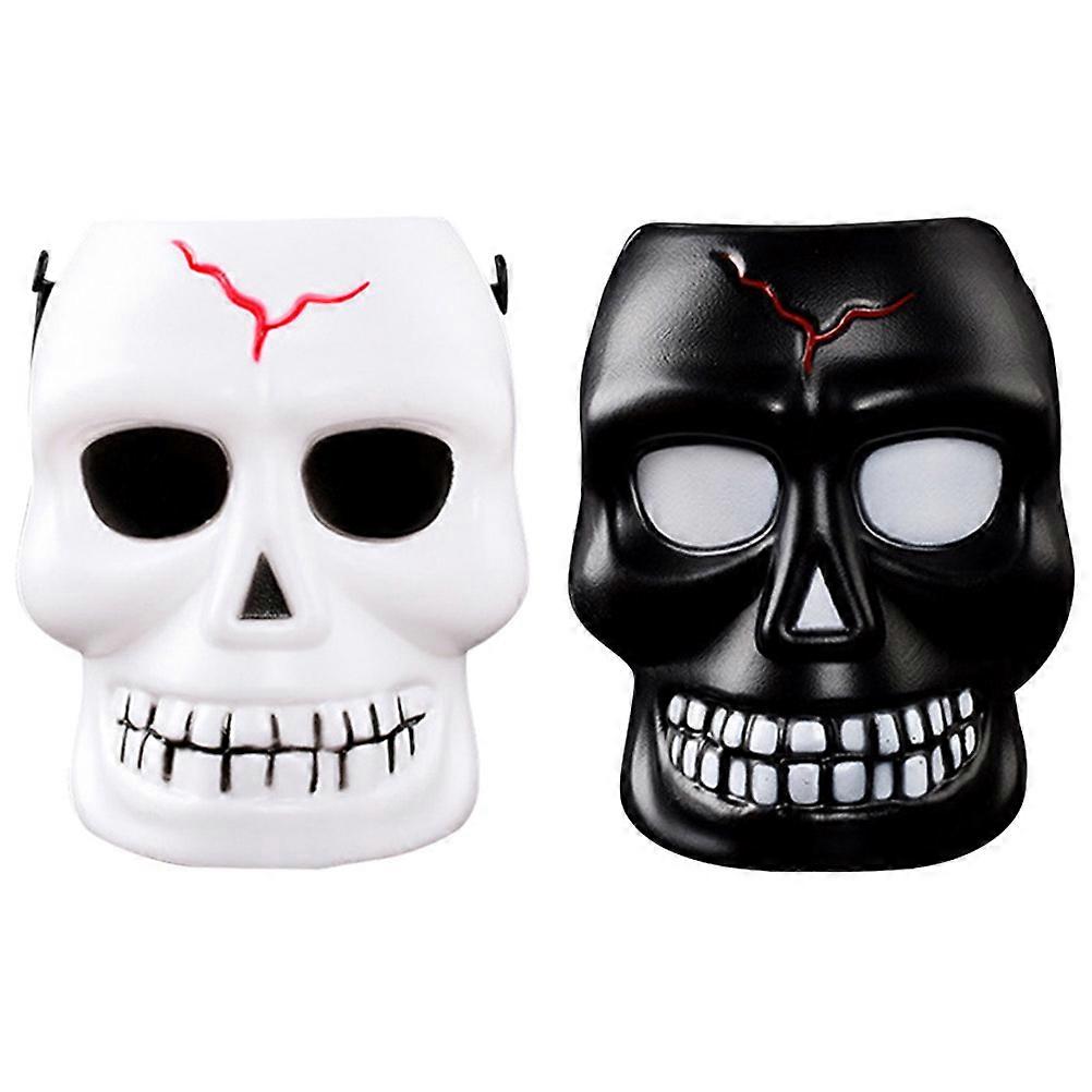 Lights For Party Halloween Skull Light Bucket Shape Lamp Halloween Enthusiasts Candy Container 2Pcs