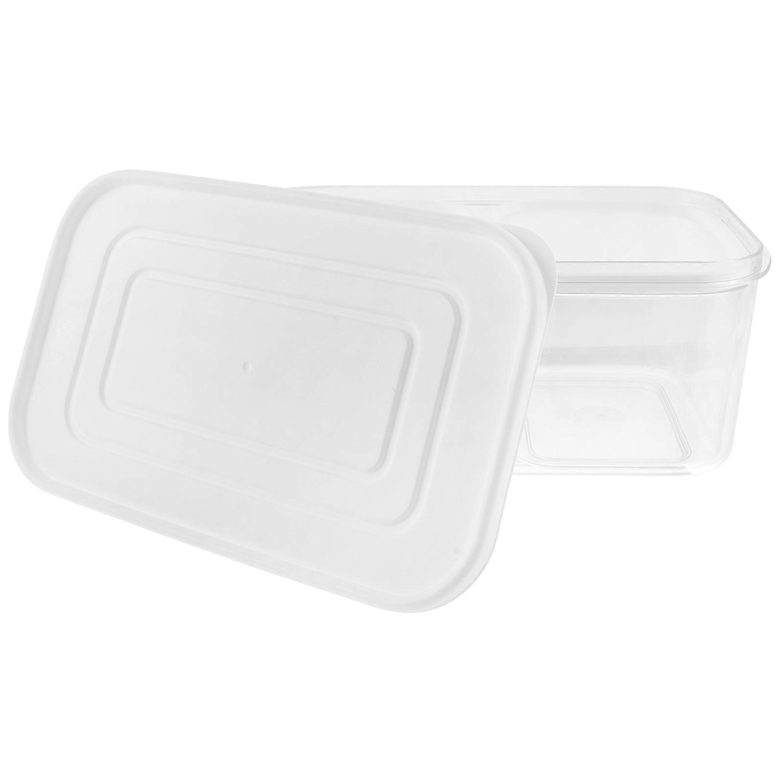 Fridge Organizers with Lids 3Pack 9.43X5.31X3.93in Rectangular Shape White Color Food Preservation Refrigerator Storage Containers