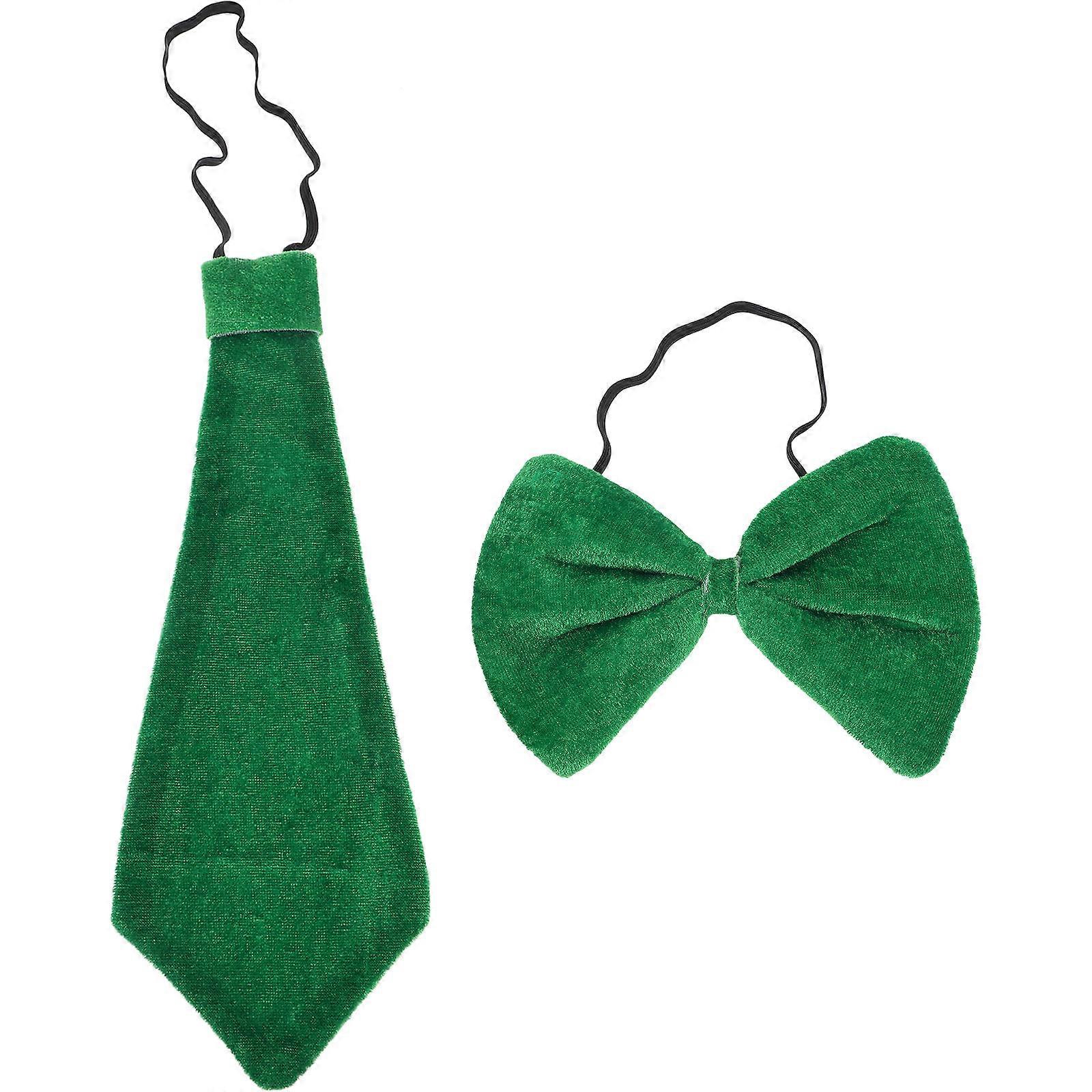 Men's Decorative Bow Tie and Necktie Set – Vibrant Party Accessory for St. Patrick’s Day and Festive Occasions, Comfortable & Fade Resistant