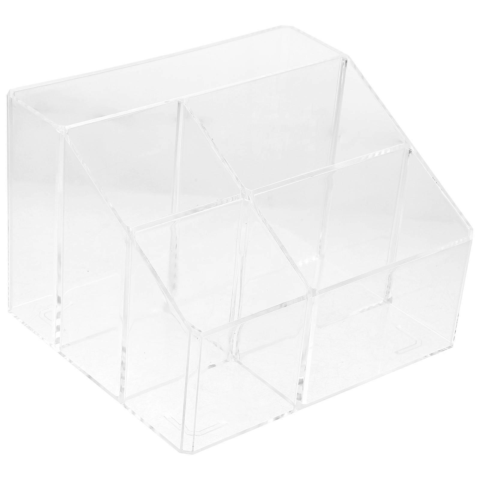 Desk Storage Box Multifunctional Organizer Office Use Rectangular Acrylic Organizing 1Set