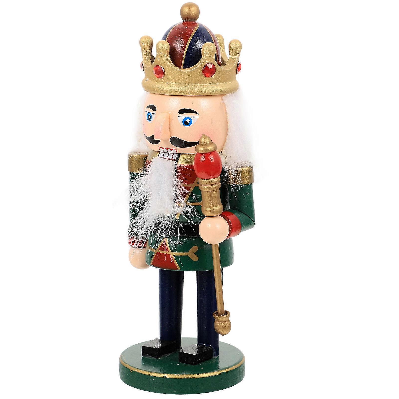Xmas Wood Nutcrackers Nutcracker Statue Tabletop Ornament Traditional Design Christmas Decoration 1Set