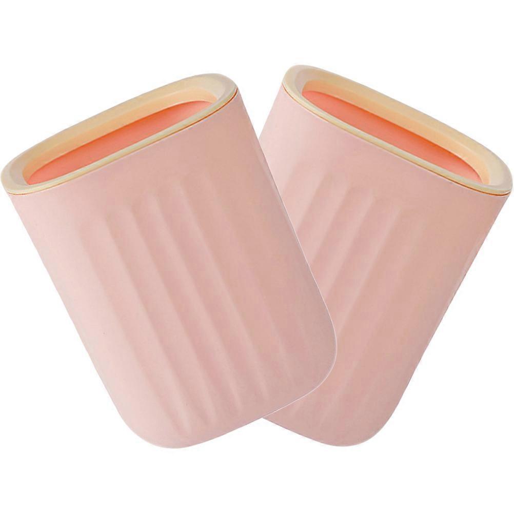 Office Garbage Can Mini Trash Bin Compact Design Pink 2Pcs