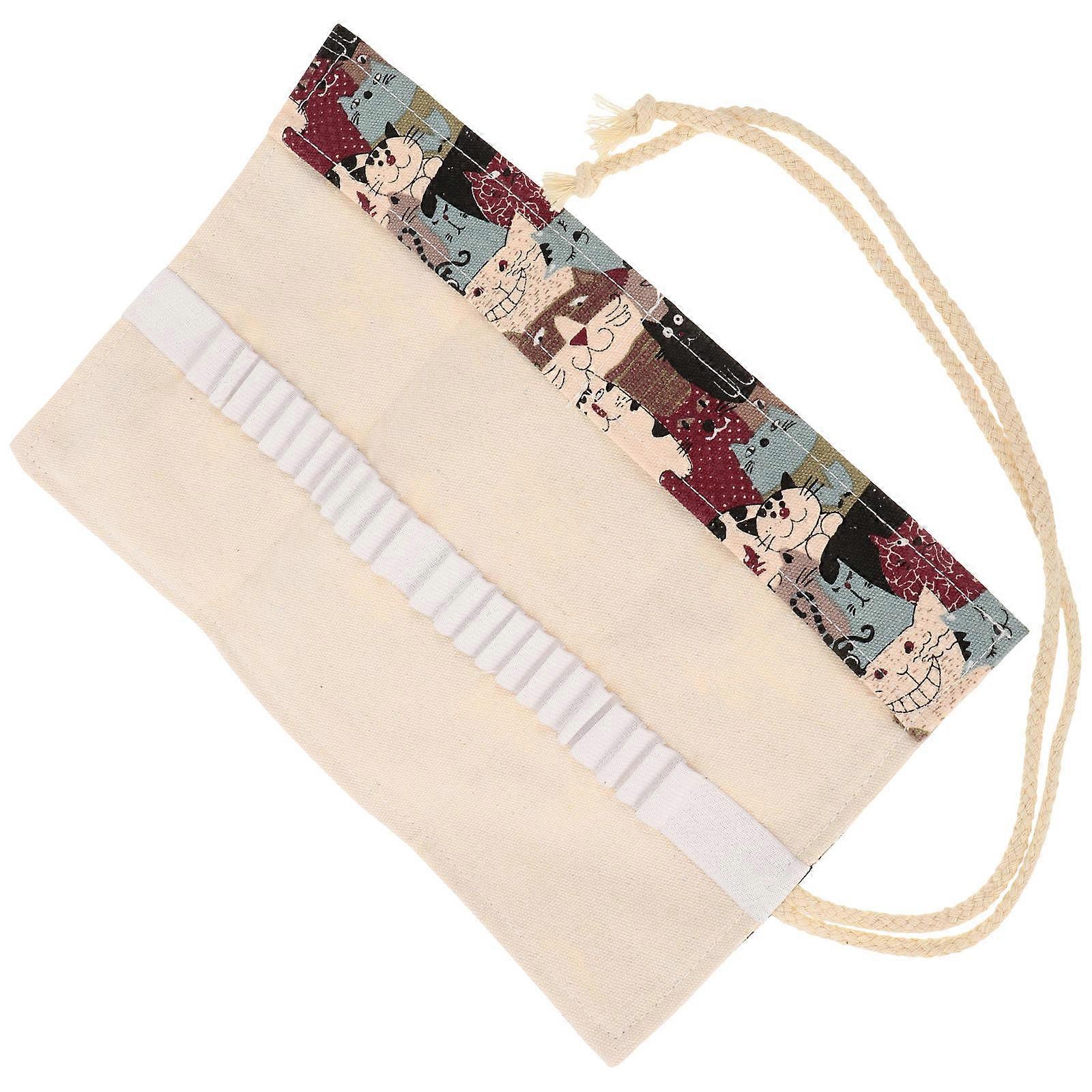 Pencil Case For Artist Colored Pencil Storage Case Multi Color 38.5X21.5cm Canvas Pencil Organizer 1Pack