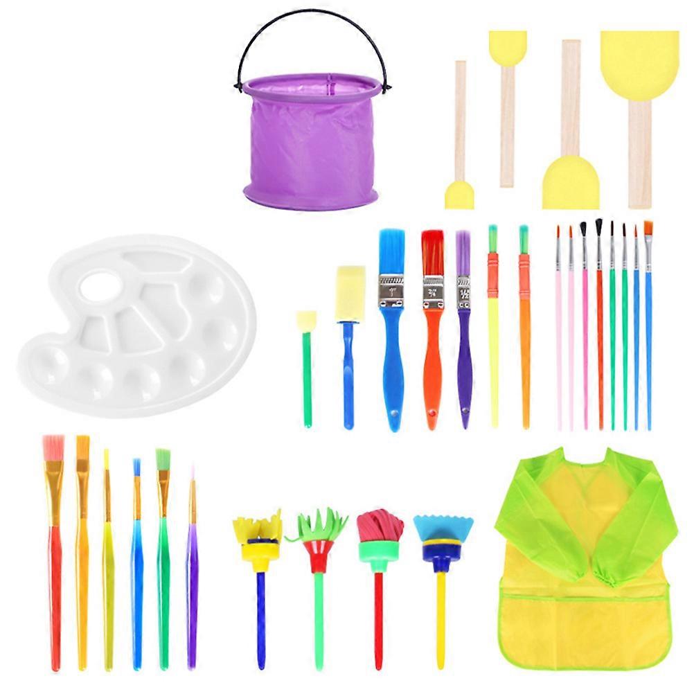 Educational DIY Painting Sponge Brush Set for Art Crafts – Durable Drawing Tools to Boost Creativity and Color Recognition