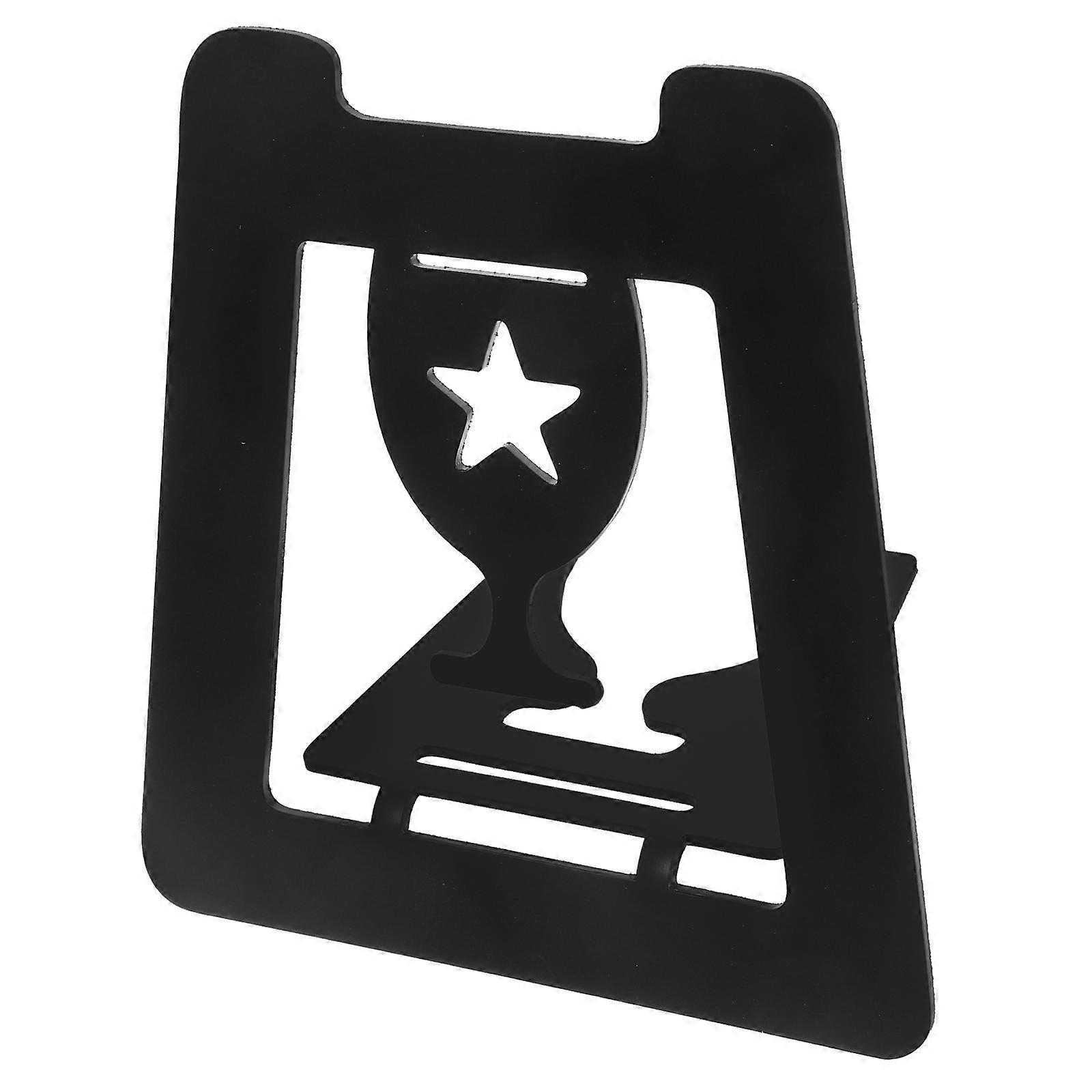 Metal Plate Stand Award Display Tabletop Ornament Black Color Construction Adults Use 1Set