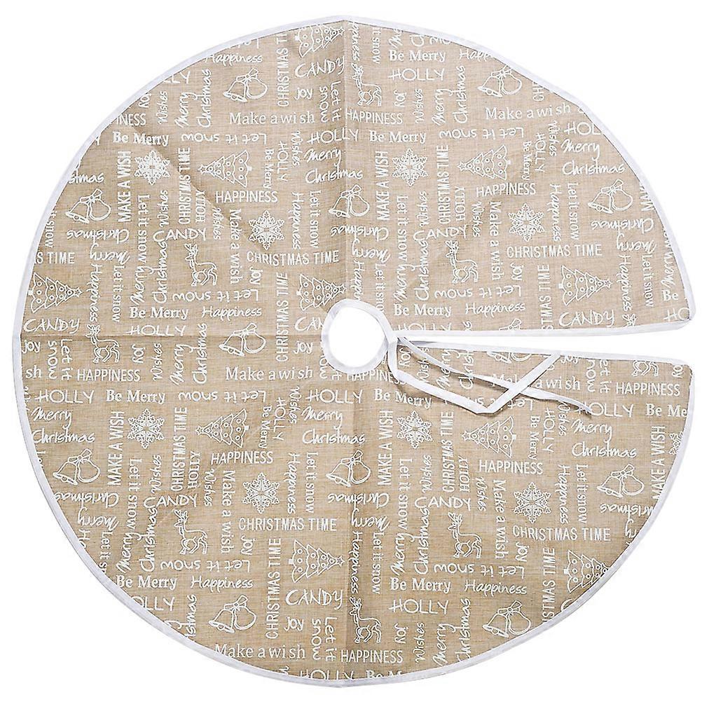 Round Shape Christmas Tree Skirt Decorative Christmas Celebration 100cm x 100cm x 0.1cm Enhance Holiday Atmosphere Beige 1Pack