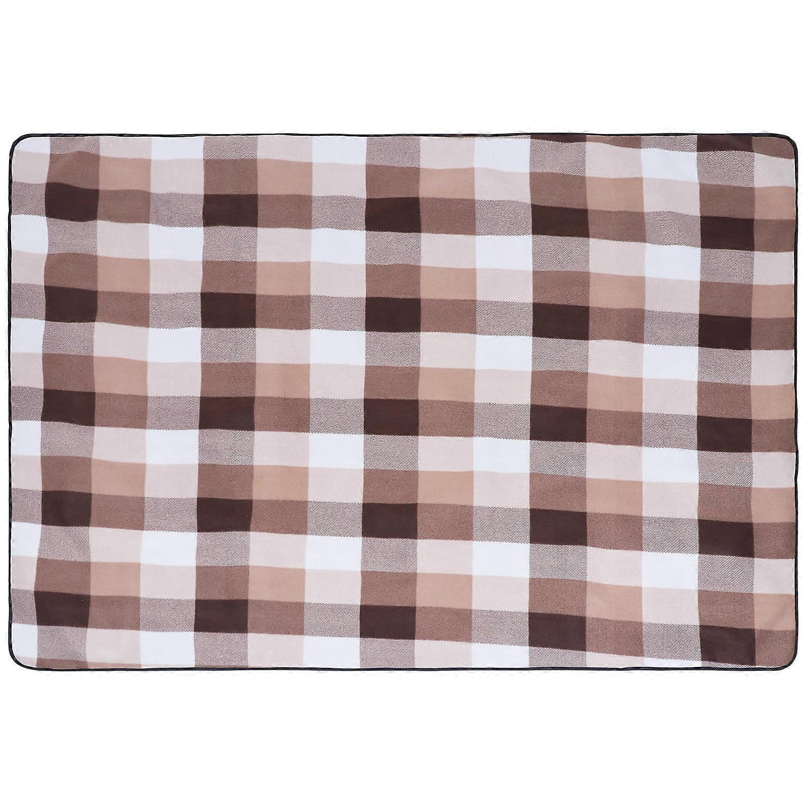 Coffee Picnic Mat for Outdoor Use Durable Plush Material with Storage Bag 70x140cm
