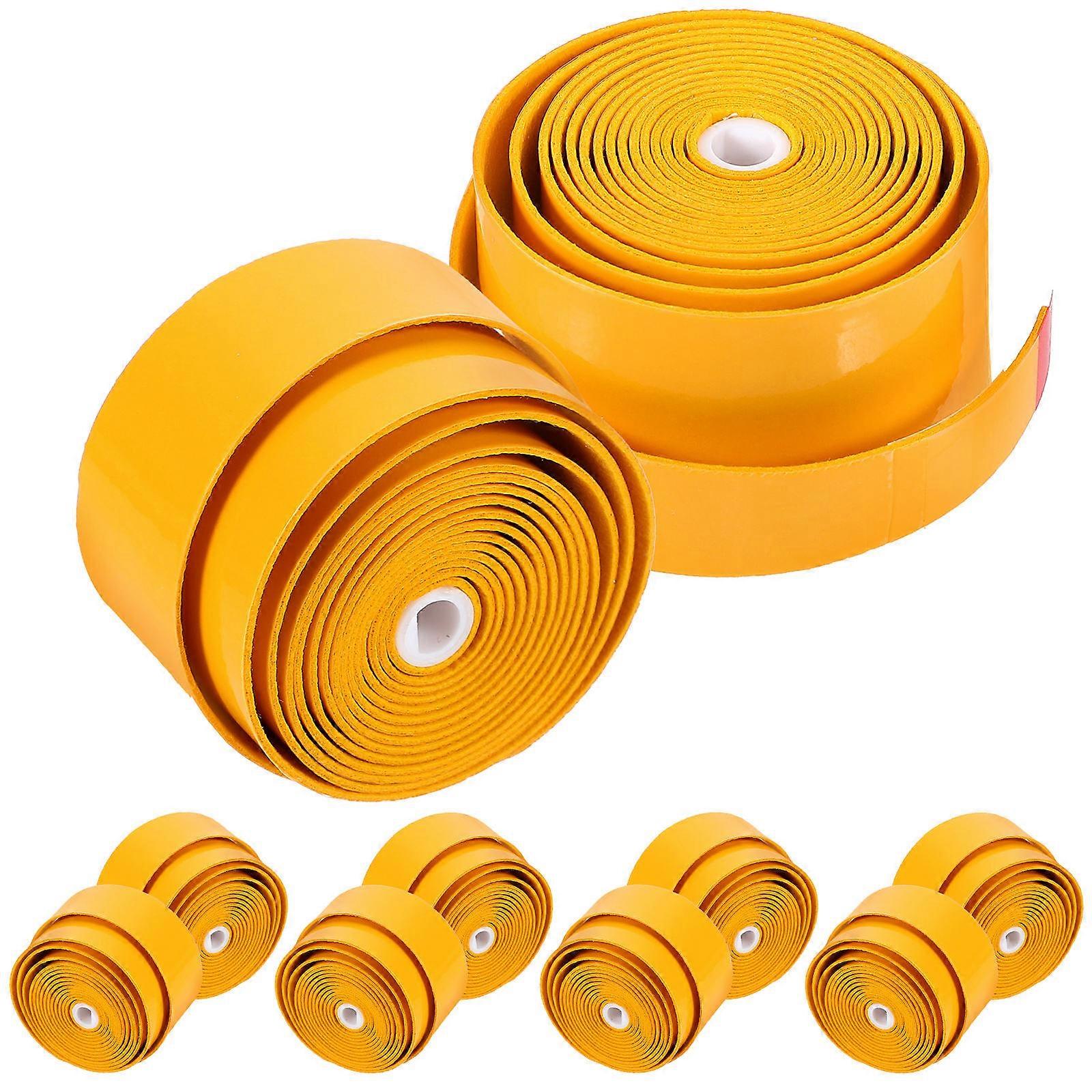Badminton Racket Anti-Slipping Band Sweat Absorption Protect Racket Handles Ensure Batting Strength Yellow 10Pack