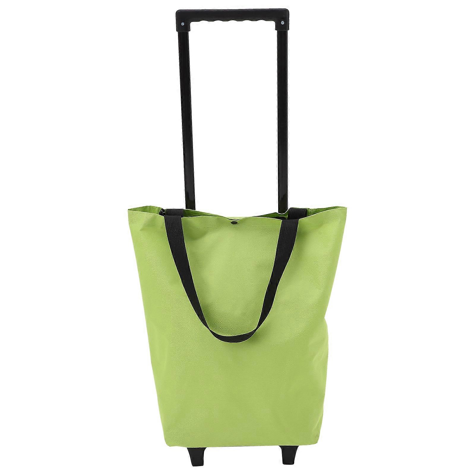 Shopping Bag On Wheels Trolley Tote Bag Rectangular Plastic For Laundry Transport 1Pcs