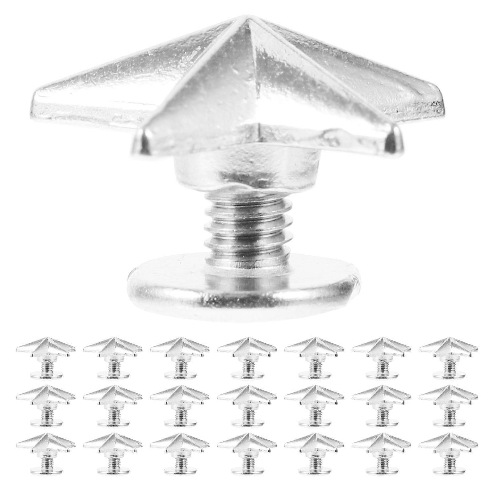 Punk Spike Set Star Studs For Leather Clothes Shoes Belt Bag Hats Diy Projects Crafts 1.4X0.5cm Silver Alloy Decorative 50Set