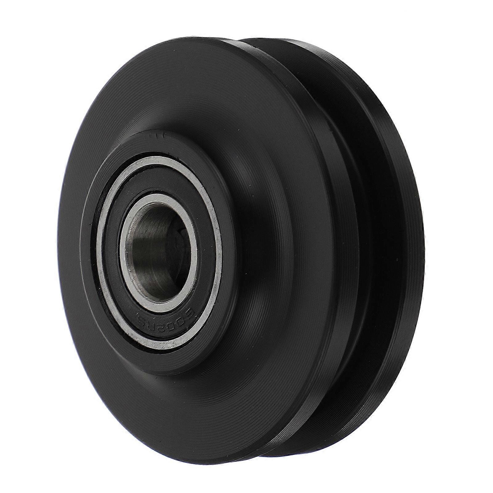 Sliding Door Pulley Set American Style Silence Barn Door Track Hanging Wheel to Prevent Swing in Black Color 7x7x3.5cm Reduce Friction 1Pc