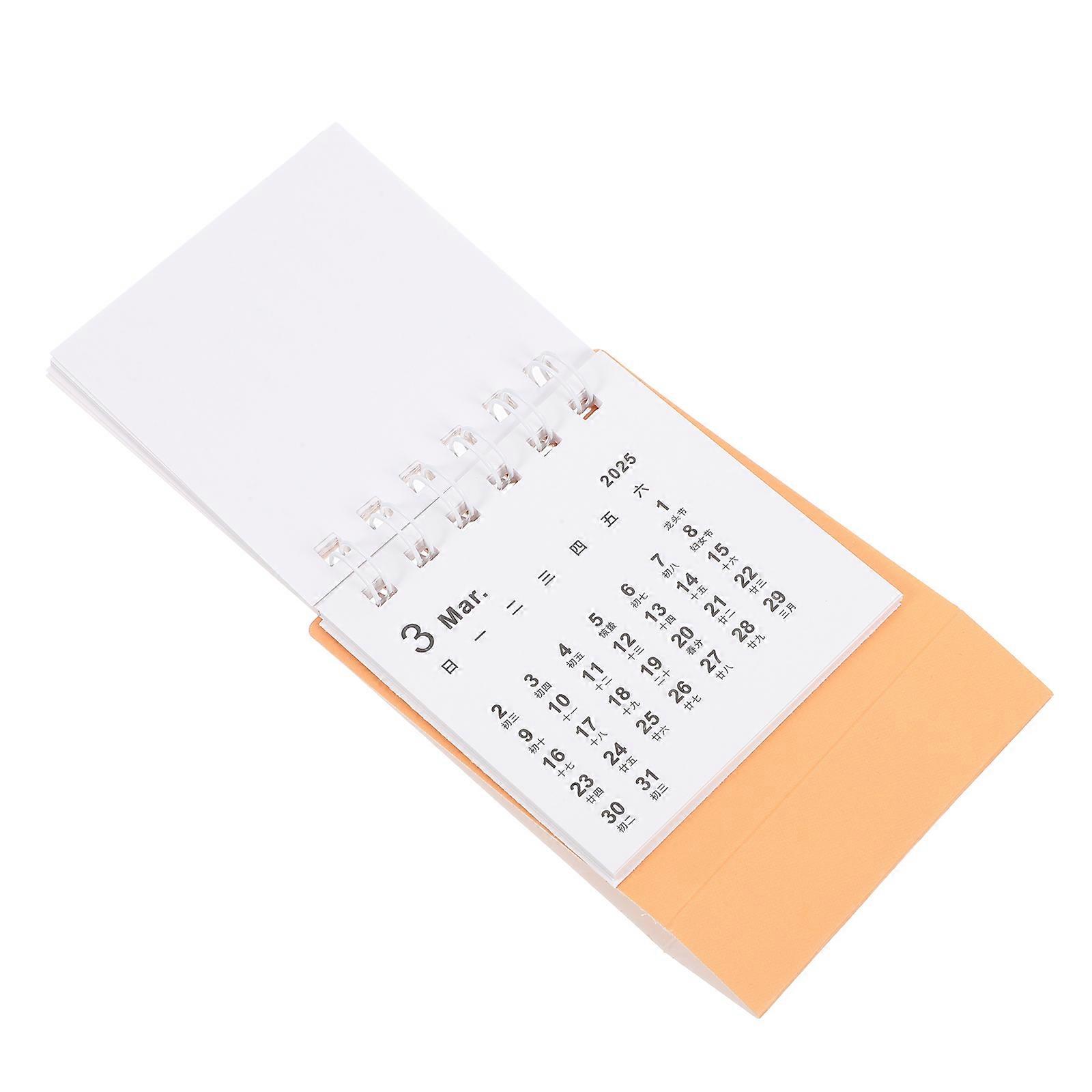 2024-2025 Small Desk Calendar Inspirational for Home Use in Golden Color