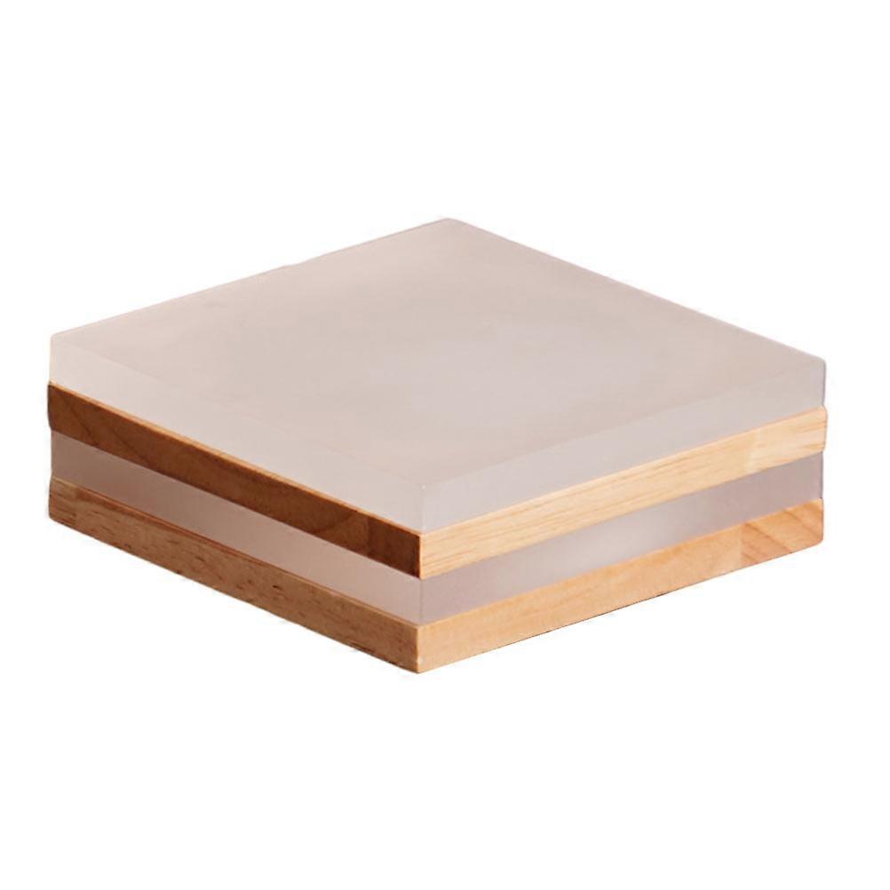 Glowing Bonsai Base with Wooden Stack Design for Home Decor in Light Brown Color Acrylic Material