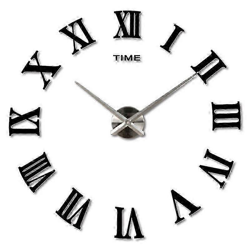DIY 3D Wall Clock with Roman Numerals - Large Luxury Art Clock