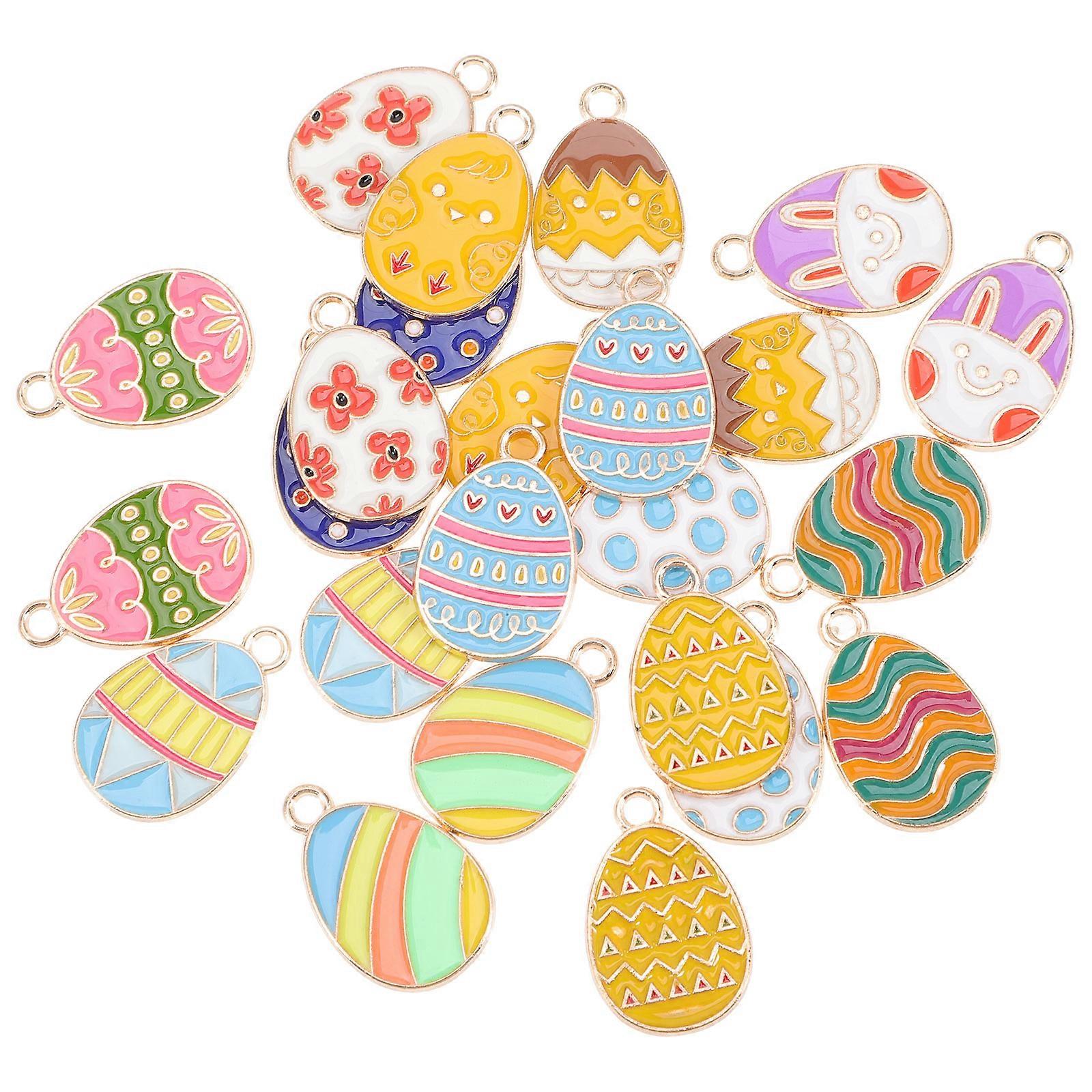Charms Easter Diy Crafts Assorted Color 2.2x1.4cm 24Pcs