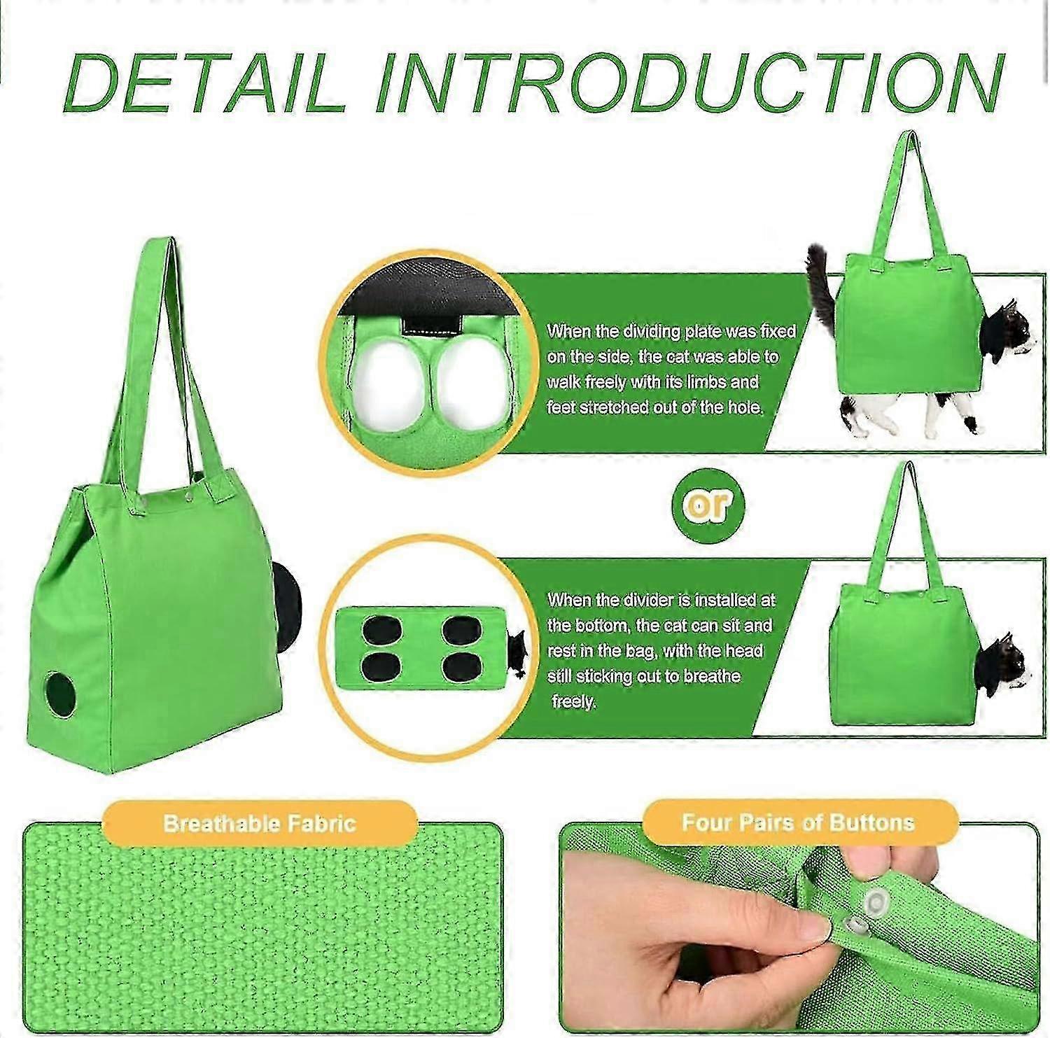 Petm Cat Tote Bag,pet Bag,cat Tote Bag Carrier,cat Walking Bag, Cat Tote Bag Carrier Walker Leg Holes, Multifunctional Pet Backpack