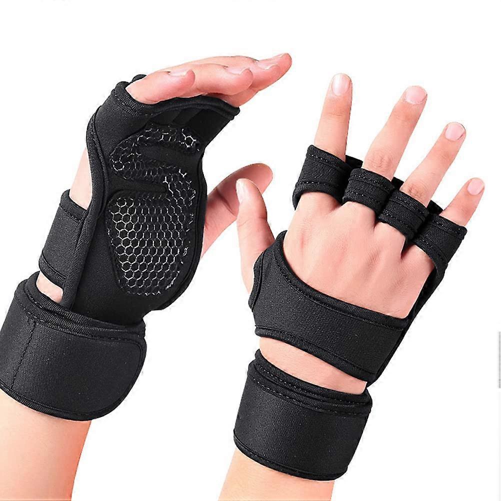 Weight Lifting Gloves With Silicone Non-Slip Palm For Cross Training, Pull-Ups Unisex