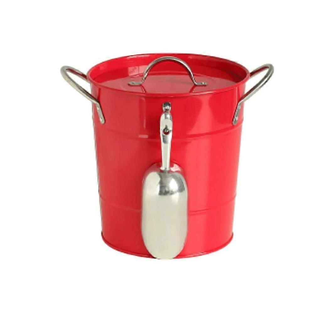 Ice Bucket Thick-Walled Galvanized Storage Container Beer-Keg Style Silver For Household Use