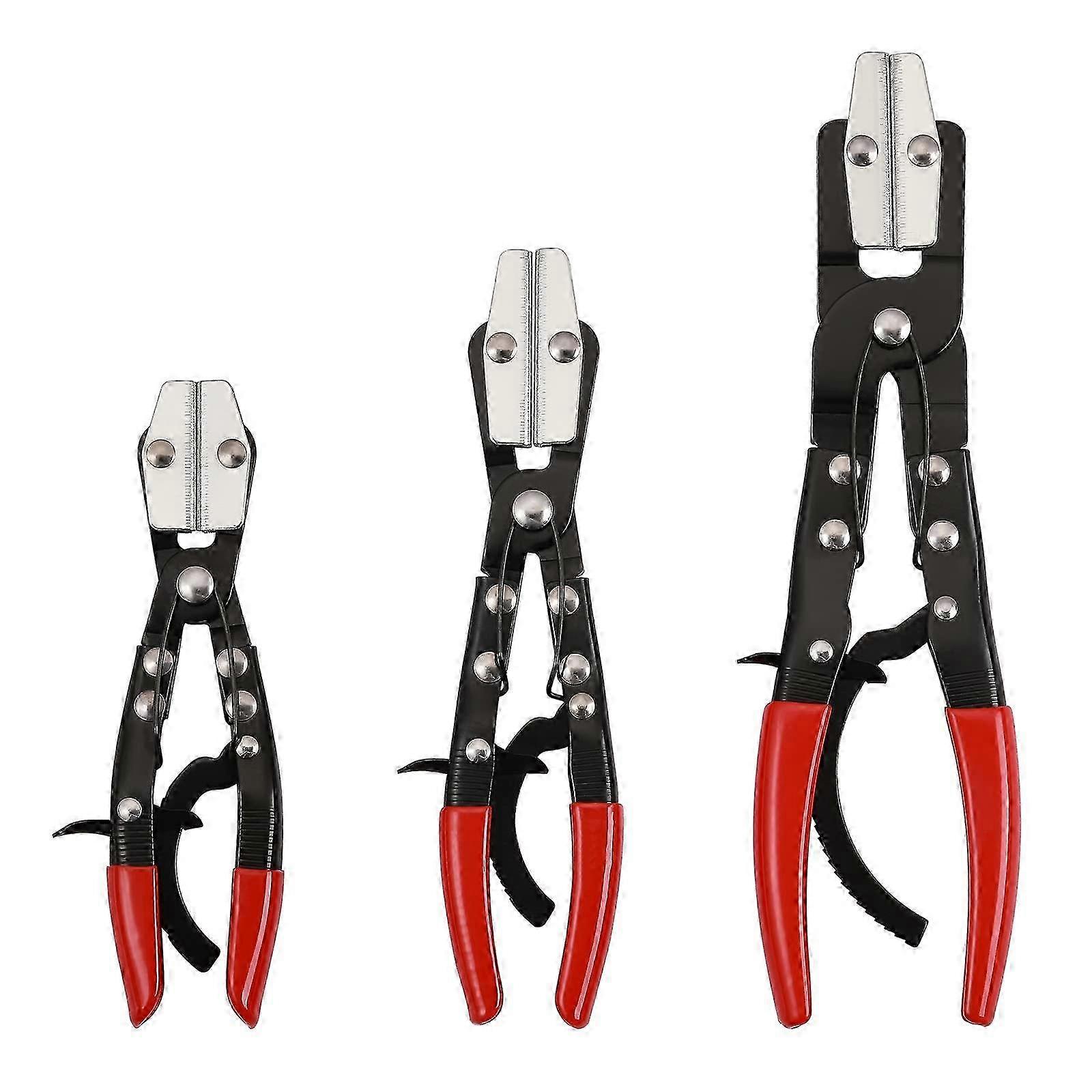 3 Pcs Automatic Locking Ratcheting Hose Pinch Off Pliers for Coolant Hose in 8, 10, 12 Sizes