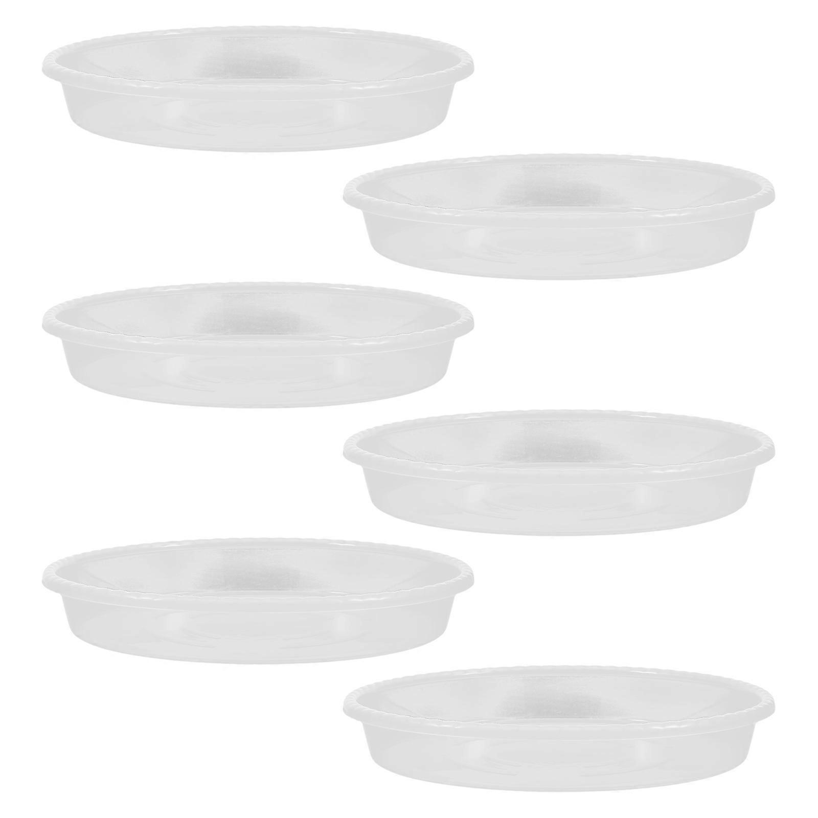 Planter Drainage Tray Transparent Plastic For Indoor Flower Pots Office Use Prevent Spills 6Pcs