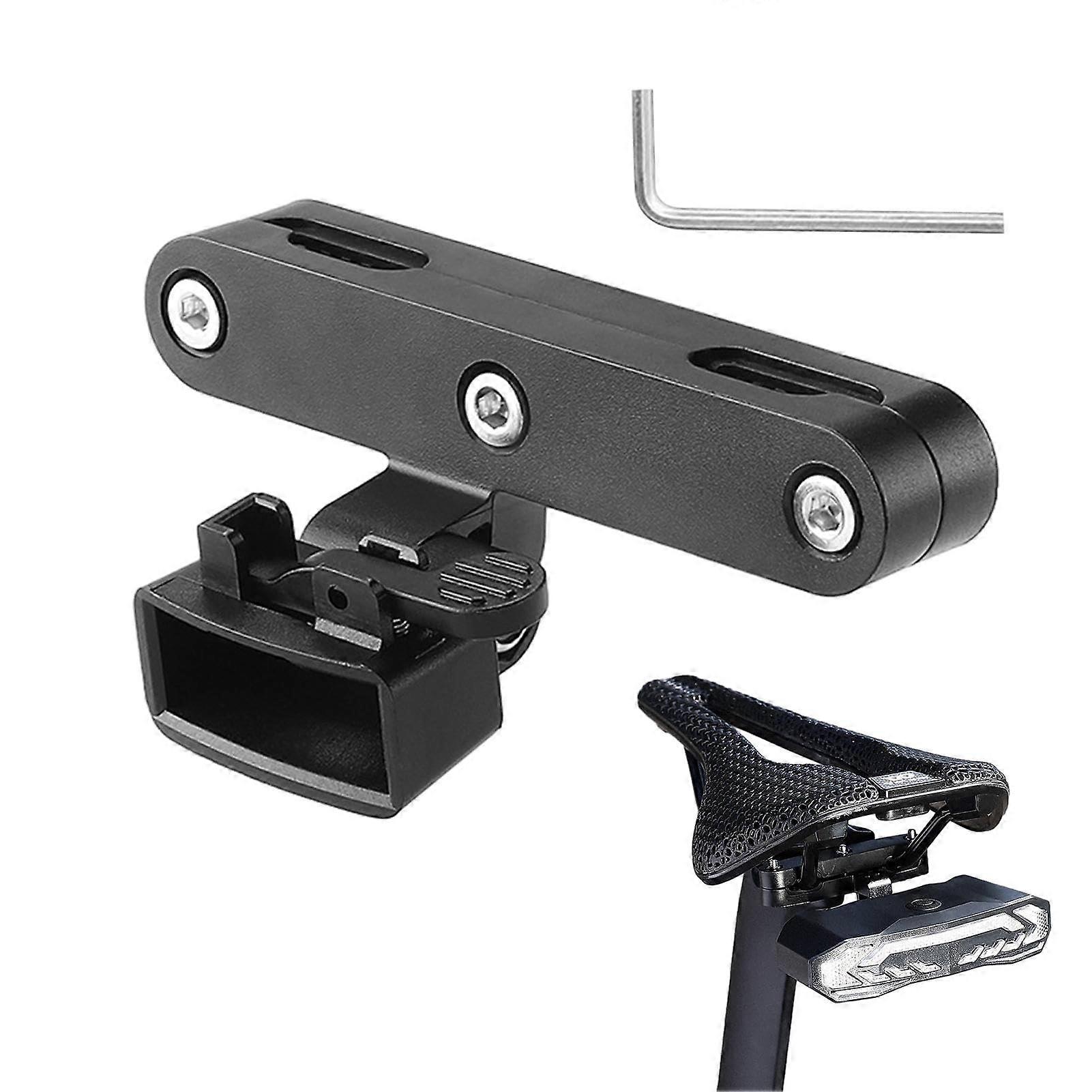 Bicycle Tail Light Mount with Wrench, Adjustable Saddle Rail Bracket for LED Tail Lights, Compatible with Road Bikes