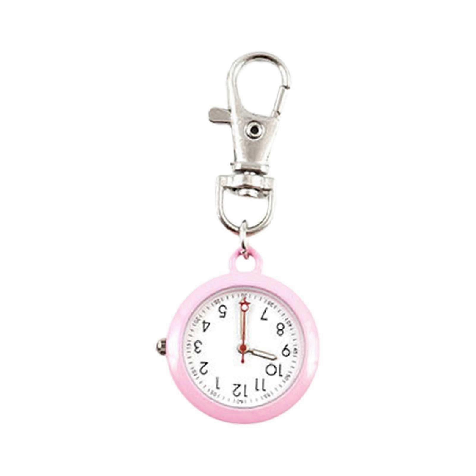 Pocket Watch Waterproof Quartz Movement Ultra-quiet Large Screen with Lobster Clip Record Time Ultra-Light Battery-operated Unisex Keychain Watch