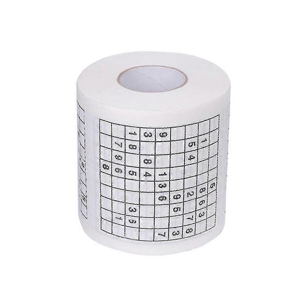 2 rullar Unikt toalettpapper Sudoku Nummer Pusselspel Rolig gåva Badrumsvävnad