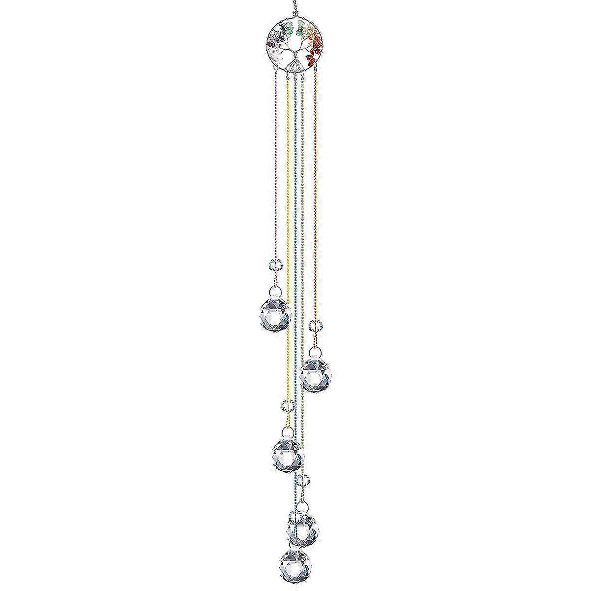 Crystal Window Ornament Prism Sunlight Catcher Pendant Tree of Life Home Garden
