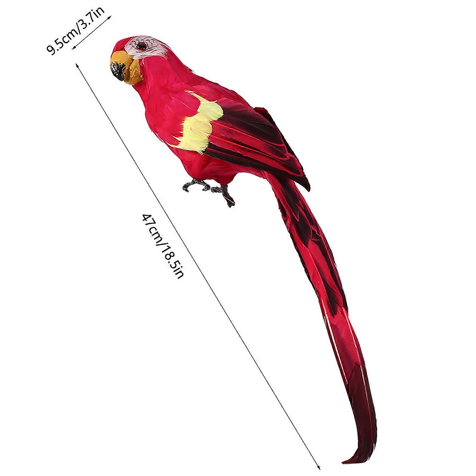 Simulation Feather Parrot Artificial Bird Decor 47x9.5cm Lightweight