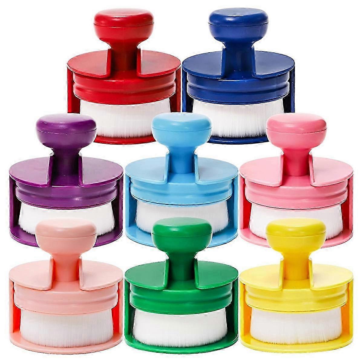 8 Colors Flat Top Ink Blending Brushes Set, Round Craft Ink Blending Tools with Soft Bristle