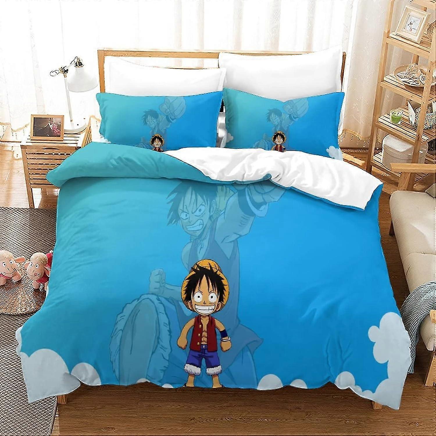 Anime Themed Bedding Duvet Cover Set Customisation 3D Printed Bedspreads for Adults and Kids No Comforter Double