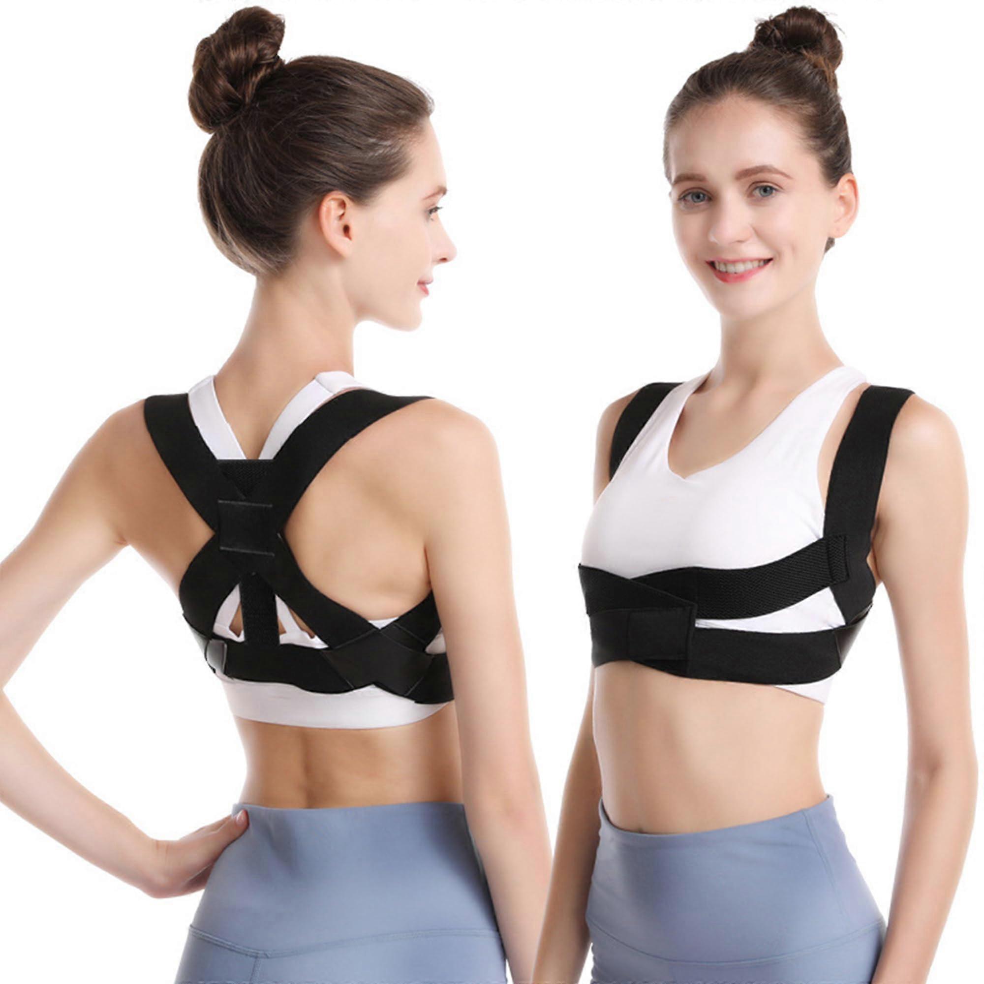 Posture Corrector Adjustable Back Strap for Men and Women - Comfortable Back Support Size Medium