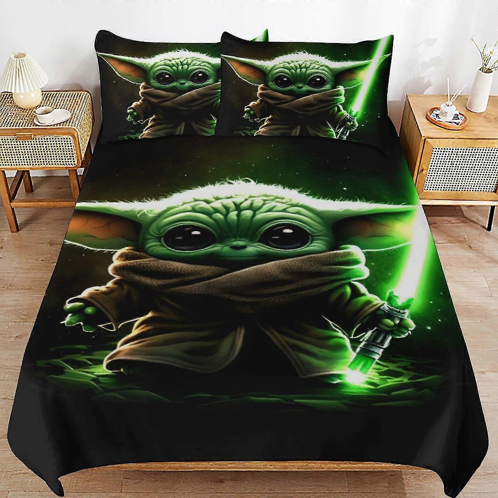 Conjuntos de Cama para Crianças Fofas com Design de Desenho Animado de Anime, Decoração de Quarto Leve Impressa em 3D, 1 Capa de Edredom e 2 Travesseiros, Serve 86 x 70