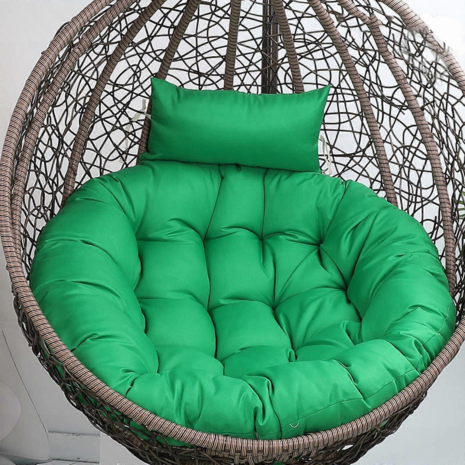 Outdoor hammock chair with soft cushion and pillow for relaxation, green, 120x105cm