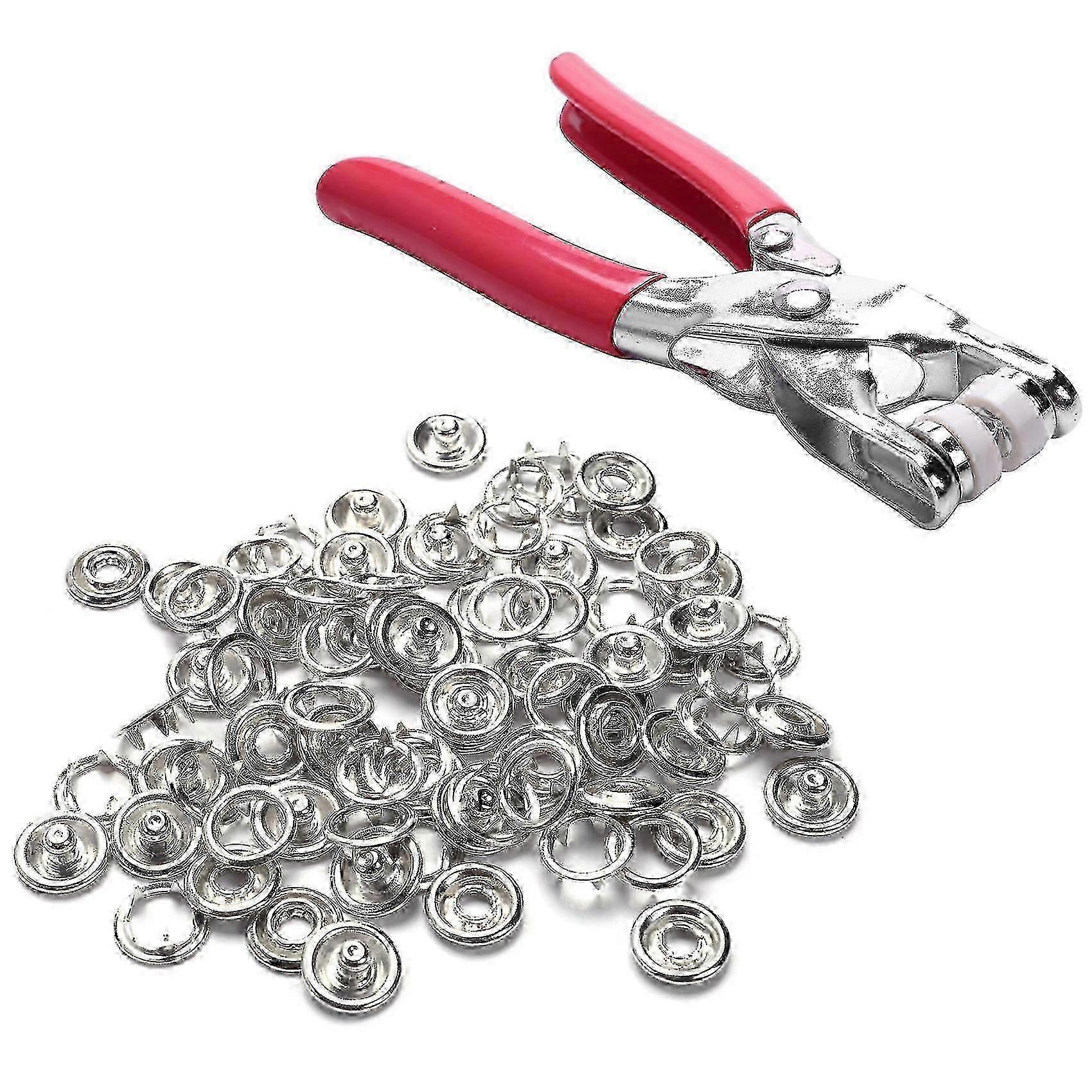 Pliers with 20 Sets of White Copper Snap Buttons Claw Buckle Installation Tool for Children's Clothing
