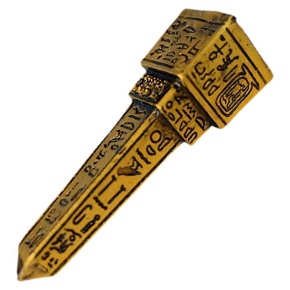 Ancient Egypt Obelisk Figurine Mood Enhancement Ornament 10.00X2.70X2.70CM Golden Resin 1Set