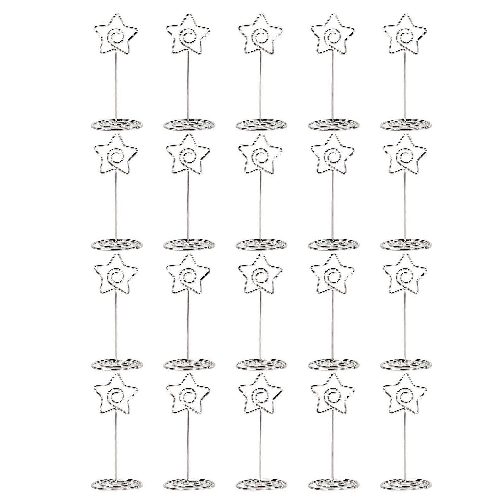 2025 Latest Model  20PCS Desk Memo Clips Table Number Holder Star Shape Metal