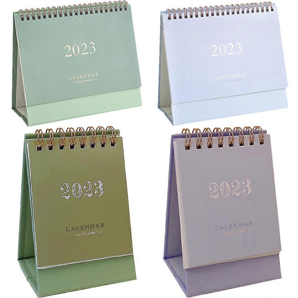 Daily Desk Calendar 4Pcs 2023 Standing Desk Home School Simple Style Paper Daily Planning