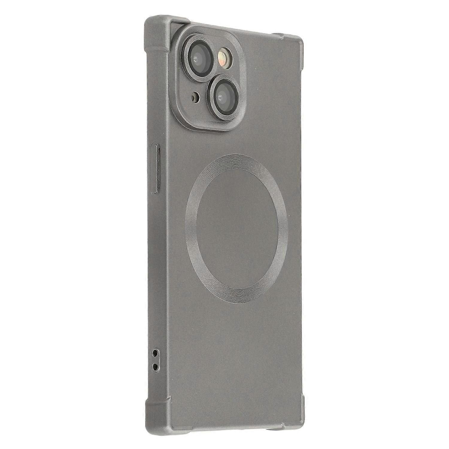 For iPhone 15 Case Compatible with MagSafe Straight Edge TPU Phone Cover with Camera Lens Protector