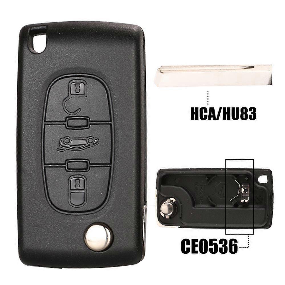 Flip Remote Car Key Fob Shell For Citroen C 2 C3 C4 Picasso C5 C6
~00790