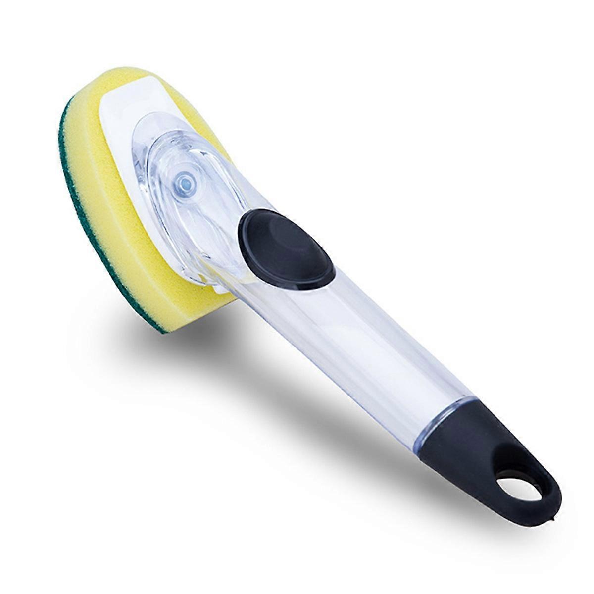 Push-Type Automatic Liquid Filling Brush Lazy Cleaning Brush Sponge Head Dish Brush Long-Handled Po