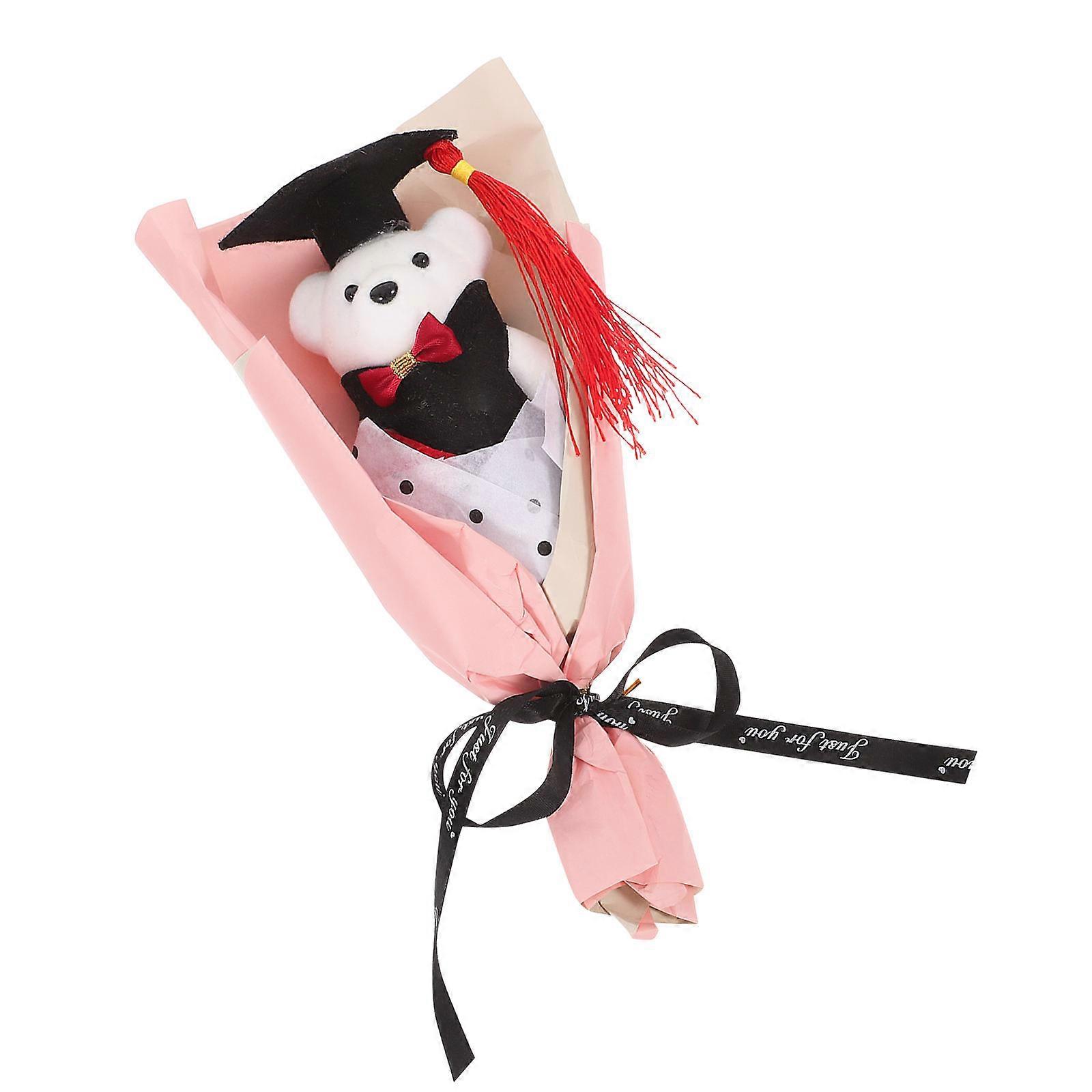 Whimsical Plush Bear Graduation Bouquet with Artificial Flowers – Perfect Photo Prop for Graduation Party & Memorable Keepsake